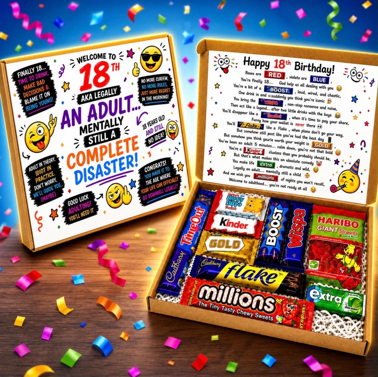 18th Birthday Chocolate Poem Box, Gift, Present