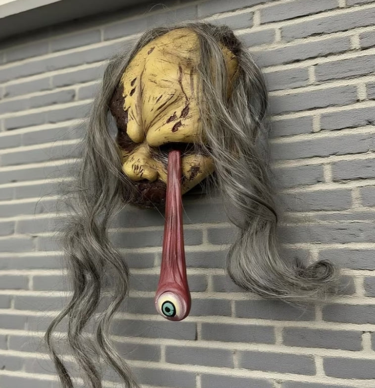 Halloween Long Haired Skull Hanging Decorative Resin,
