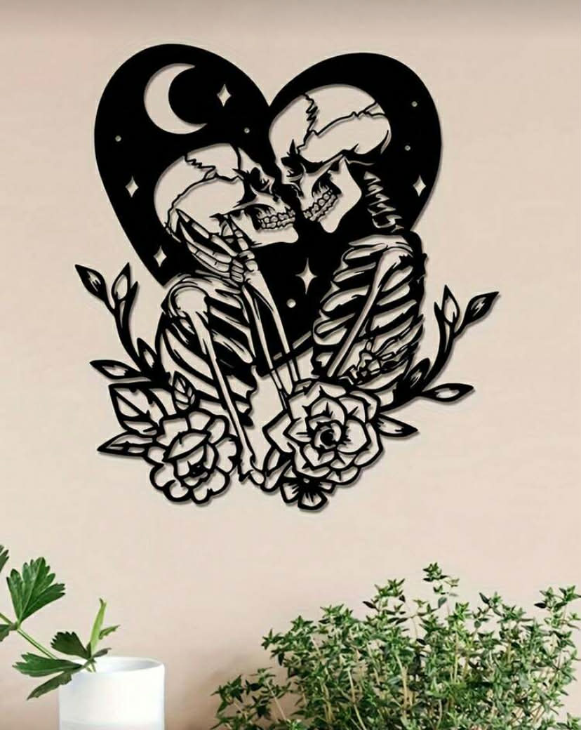 1 pc Gothic Style Skull Iron Wall Decor, Suitable For Bedroom, Living Room,