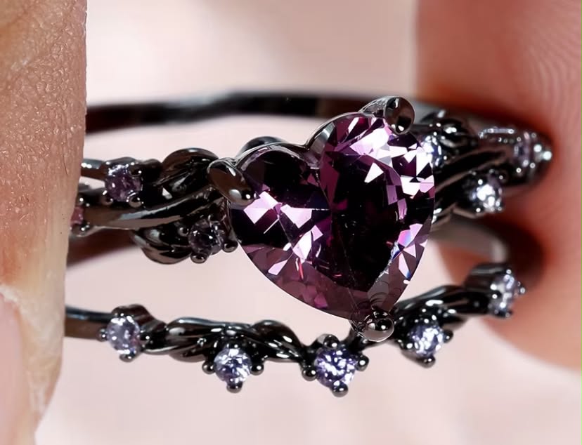 Two-Piece Set of Synthetic Synthetic Zirconia Inlaid Rings for Women, Classic Versatile Fashionable Luxurious Elegant Exquisite Jewelry