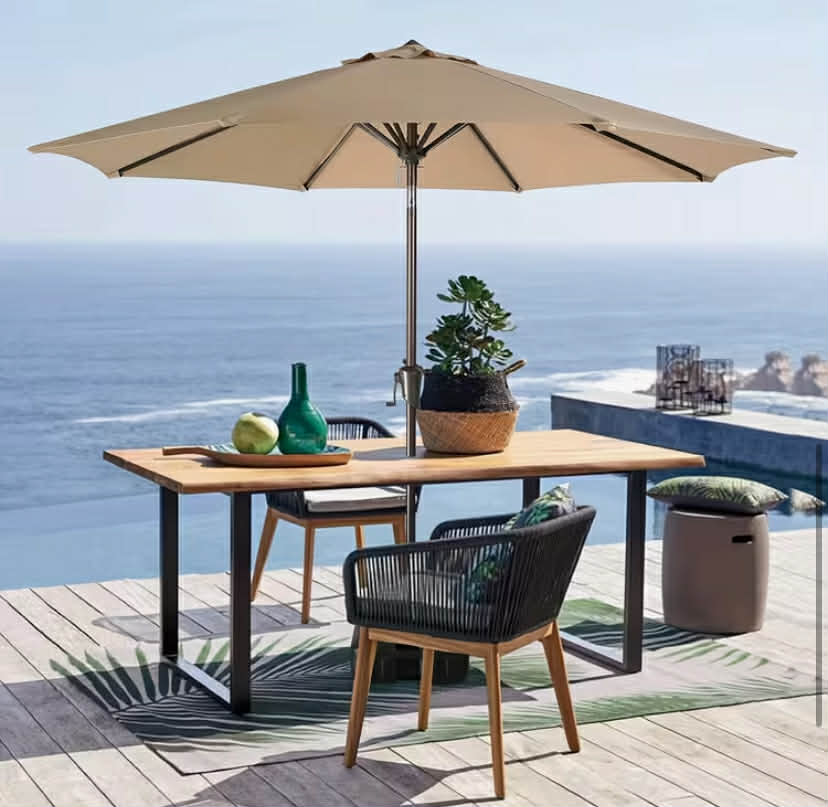 6.6ft Patio Umbrella Outdoor Table Market Umbrella Without Base, 8 Sturdy Ribs Ribs Outdoor Market Table Umbrella, Beige
Unbrella only