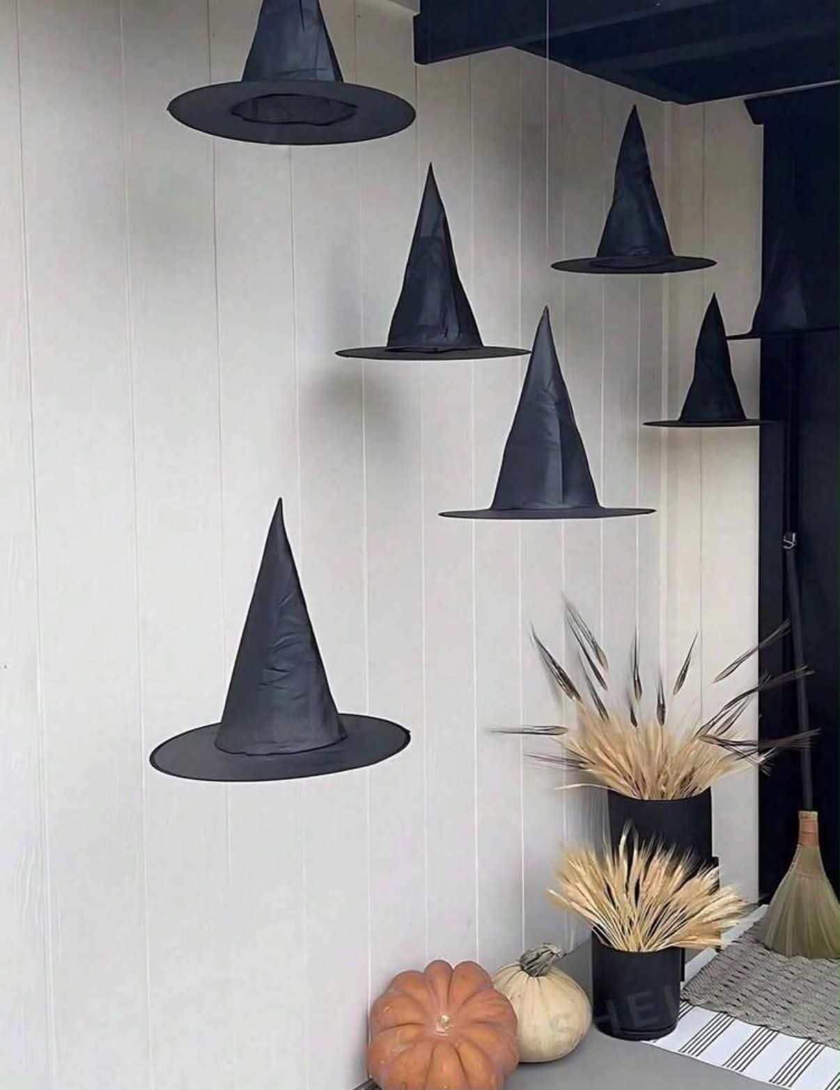 10pcs Hanging Witch Hats - Magic World! Stunning Halloween/Day Of The Dead Party Decor, Minimalist Witch Hat, Creative Home Atmosphere