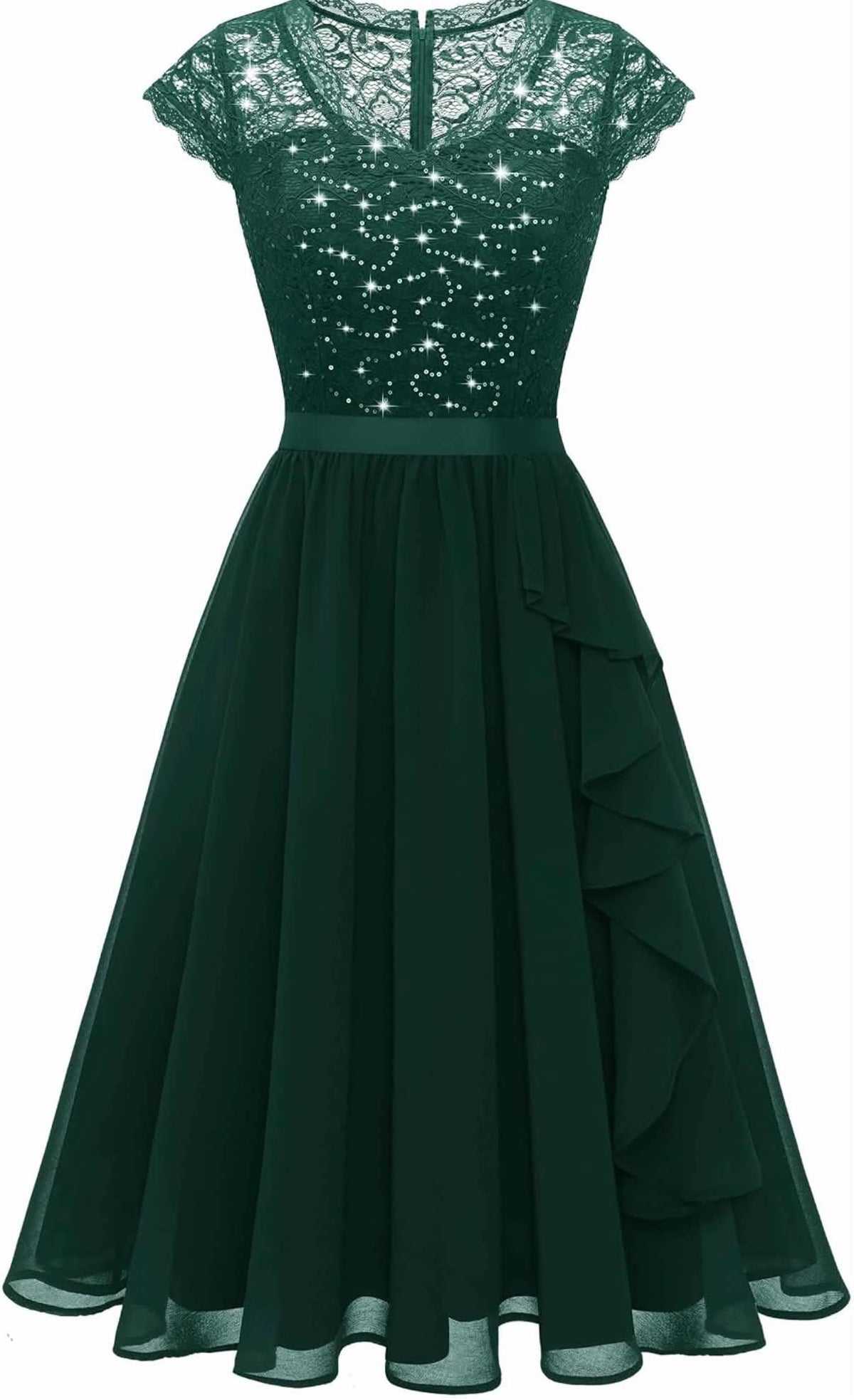 WedTrend Women's Sequin Dress Short Cocktail Dresses Ruffle Wedding Guest Dress Sparkly Formal Dresses