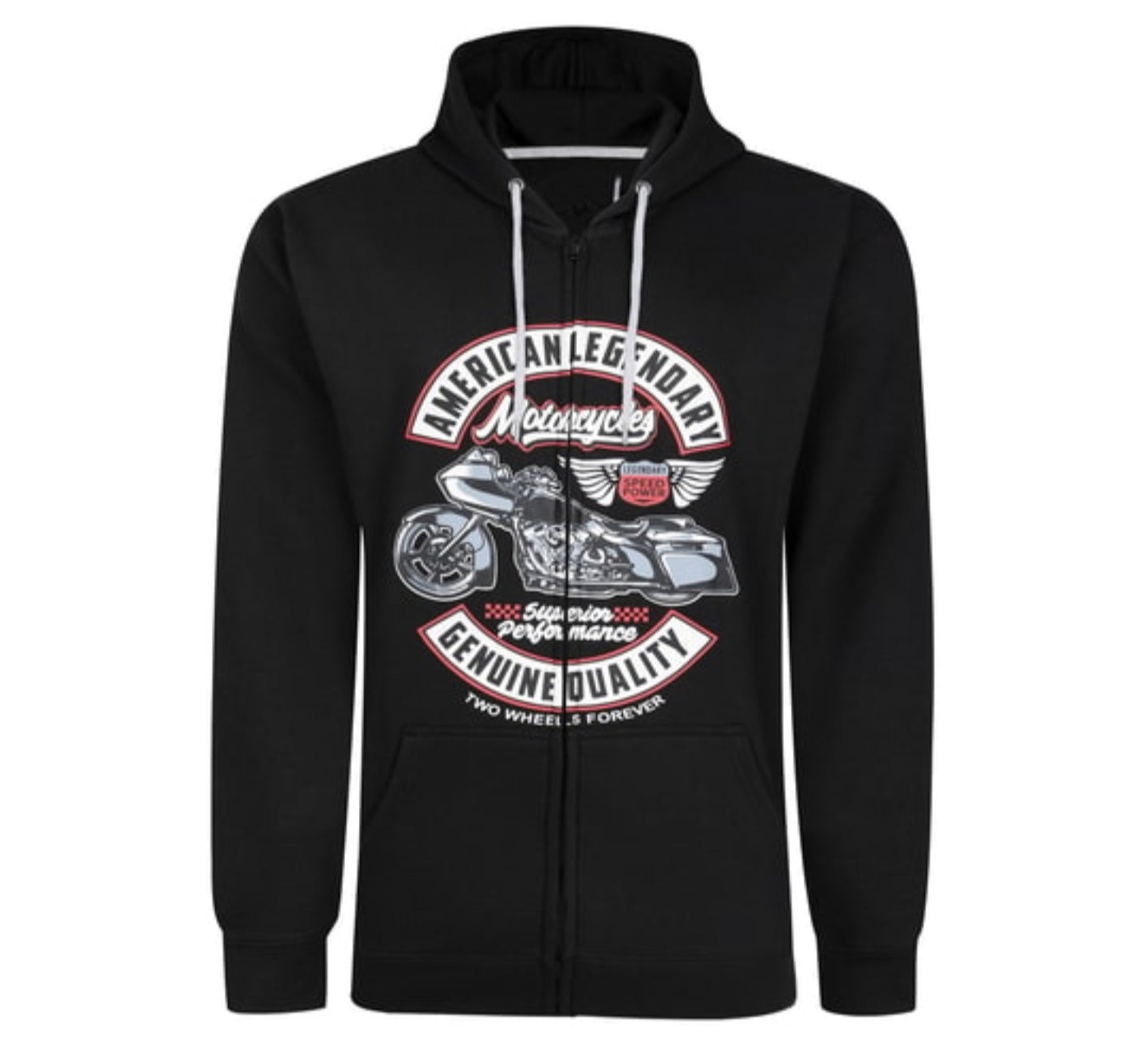 American Custom Full Zip Hoody Black