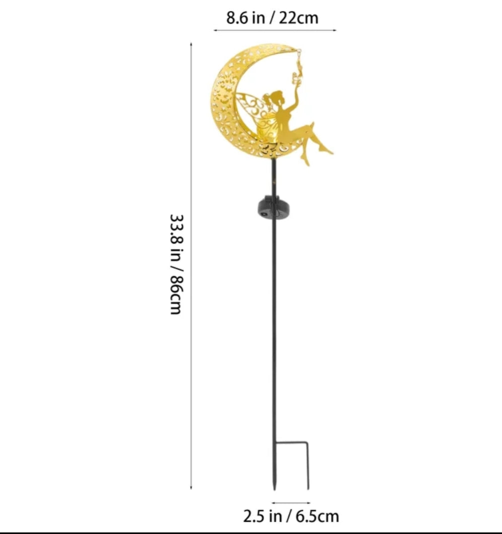 1 Pc Outdoor Decorative Solar Metal Floor Lamp - Moon Spirit Style
