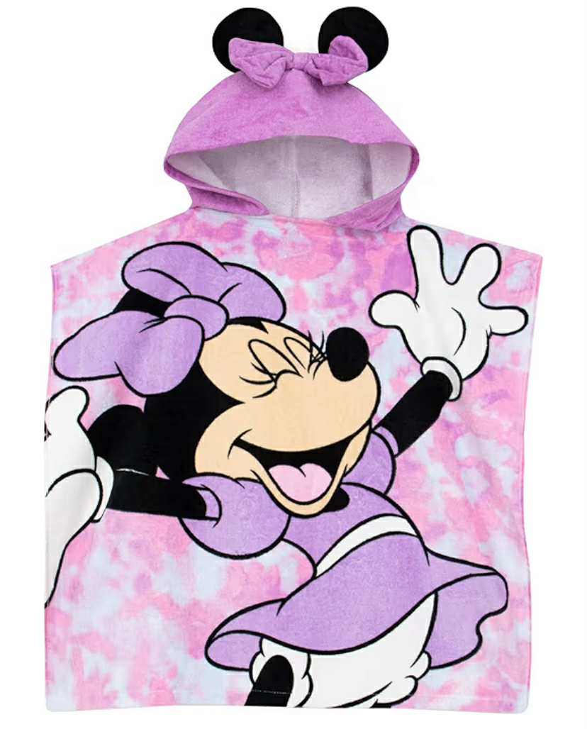 Minnie Mouse Towel With 3D Ears And Hood