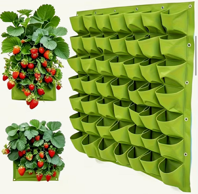 Vertical Garden Planter - 18 - Pocket - Lightweight Wall-Mounted Planting Bag for Indoor/Outdoor Use -