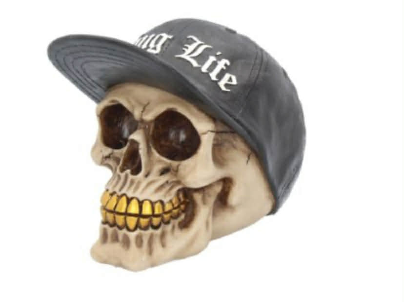 Thug Life 15.8cm
Thug Life Skull with Gold Teeth and Baseball Cap Figurine 15.8cm