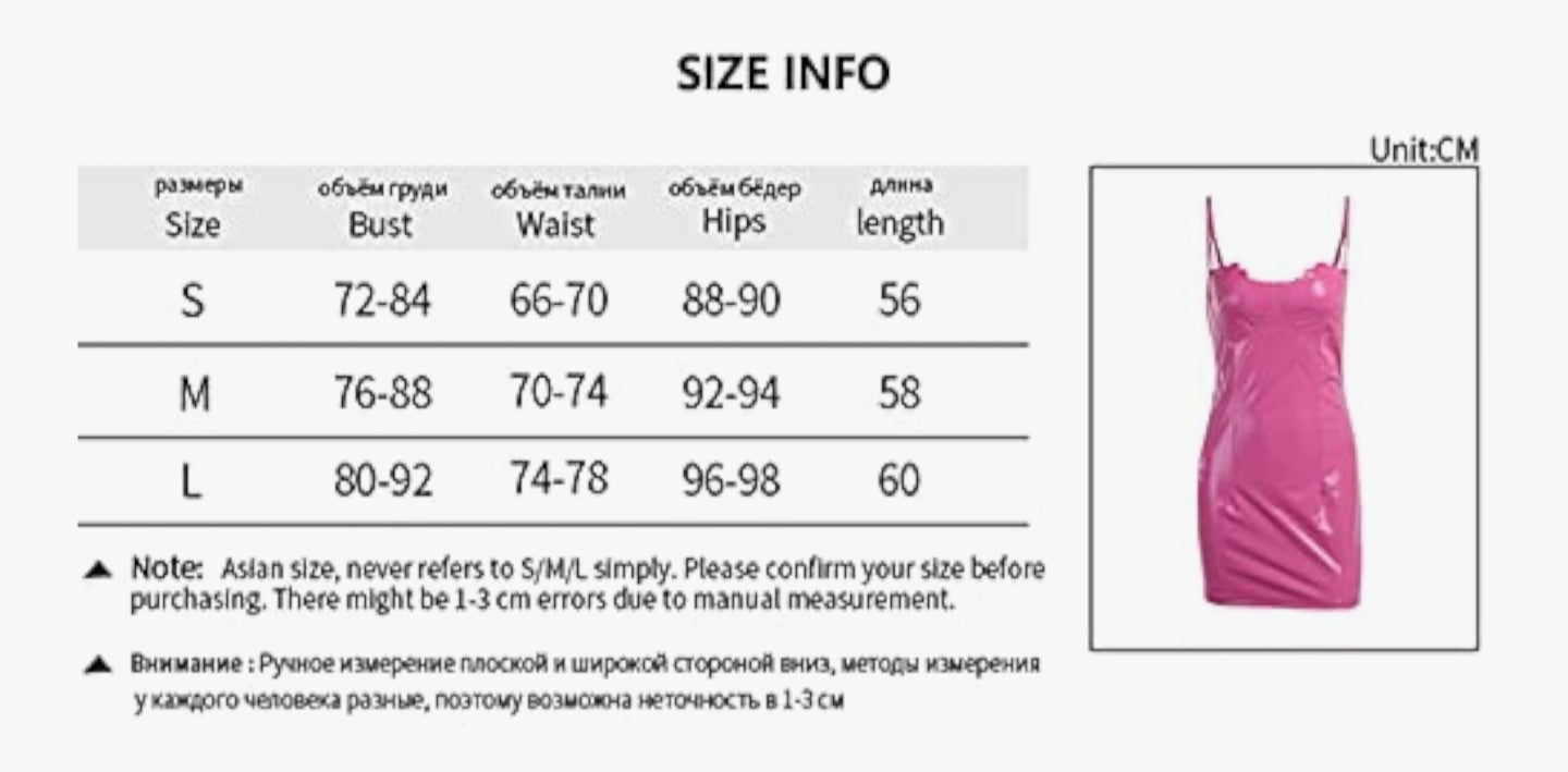 Women Sexy Faux Leather Mini Dress Spaghetti Strap Bodycon PU Short Dresses Party Club Outfits