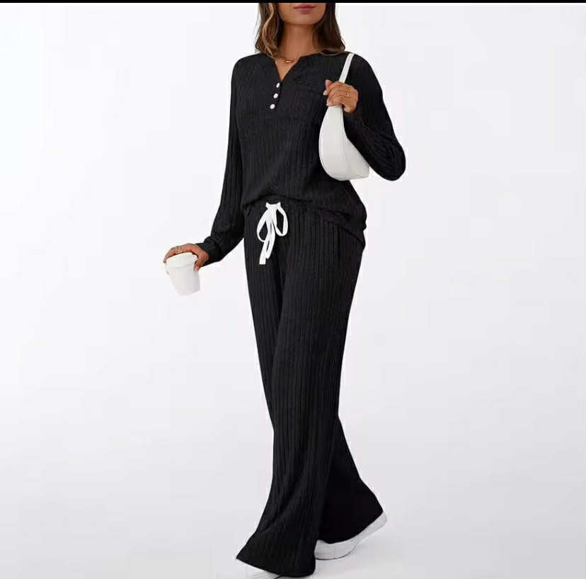 V-Neck Long Sleeve Flocking Striped Outerwear