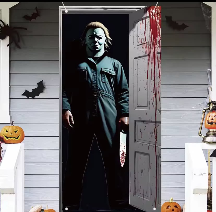 Scary Halloween Door Cover Halloween Door Banner,Door Decor