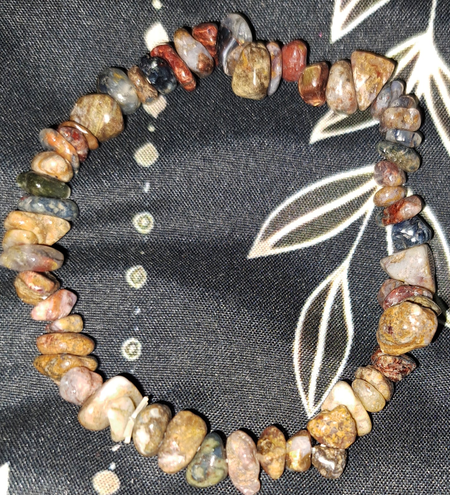 Real crystal Ocean Jasper chip bracelet