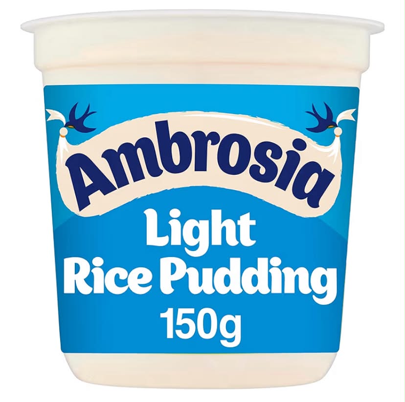 Ambrosia Light Devon Rice Pudding, 30% Less Sugar & Fat, Creamy Ready-to-Eat Dessert, 150 g Pot x5