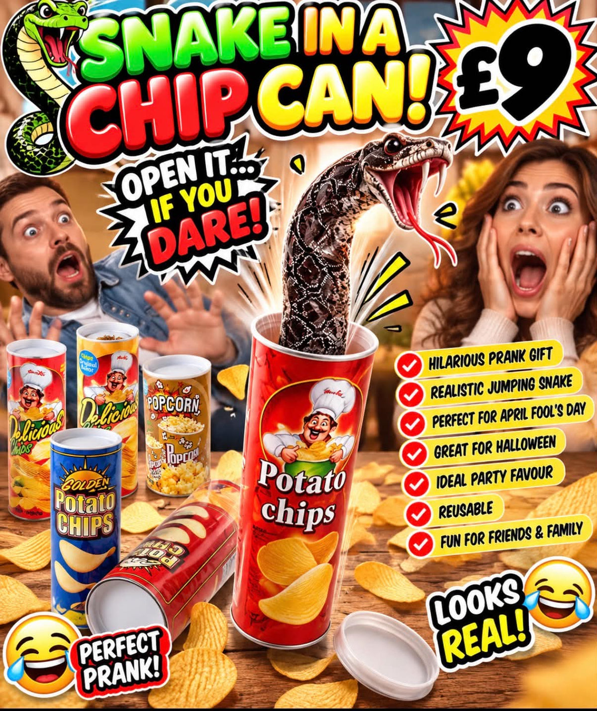 🐍SNAKE IN A CHIP CAN 🐍
😱 OPEN IT… IF YOU DARE!