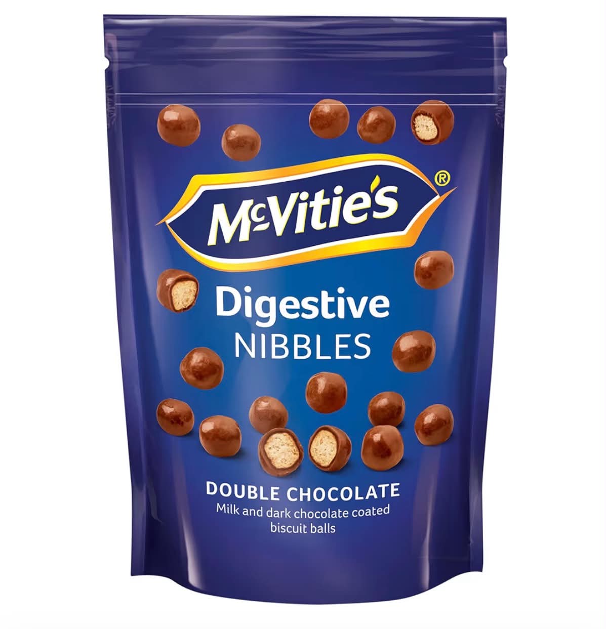 McVitie's Digestives Nibbles Double Chocolate Coated Biscuit Balls, 80 g