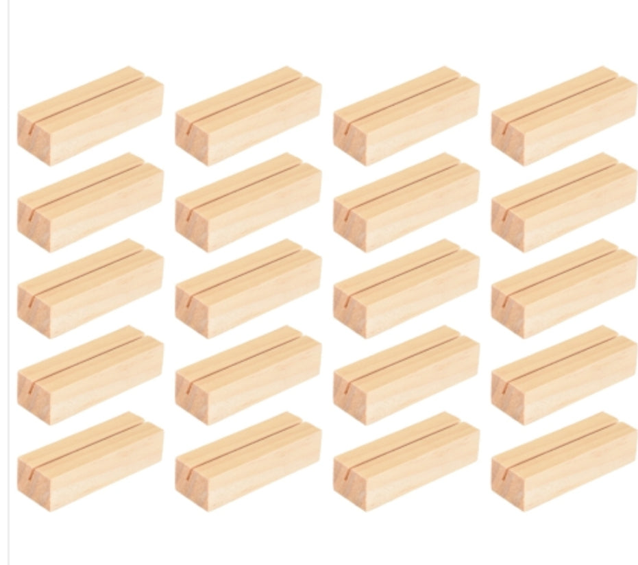 20 Pieces Wood Place Card Holders,for Wedding Dinner Decoration