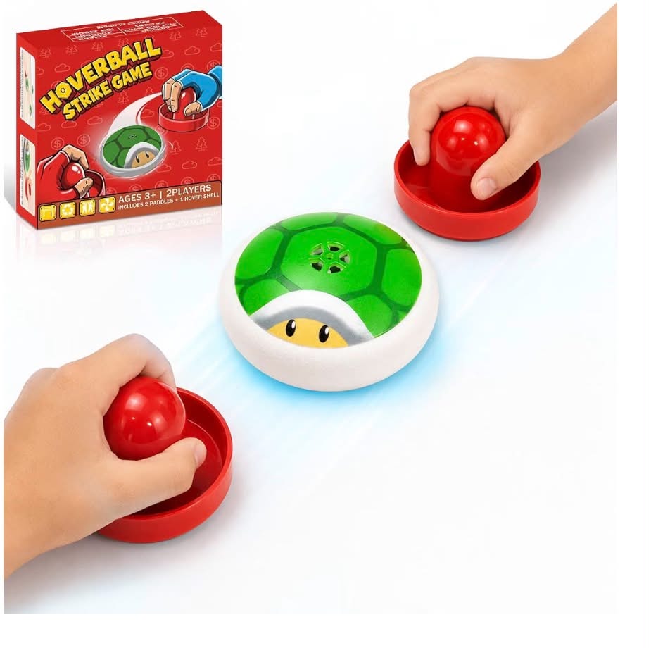 Super Bro Tabletop Air Hockey Game with Hover Puck and 2 Paddles