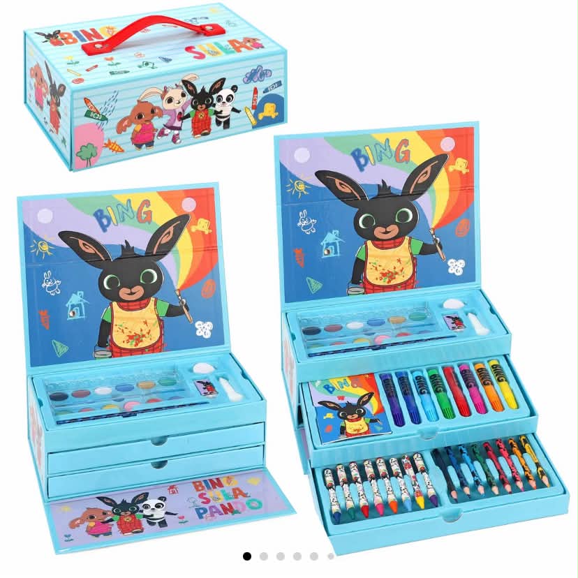 52pc Kids Colouring Art Stationery Set with Watercolour Felt Tip Pens Crayons