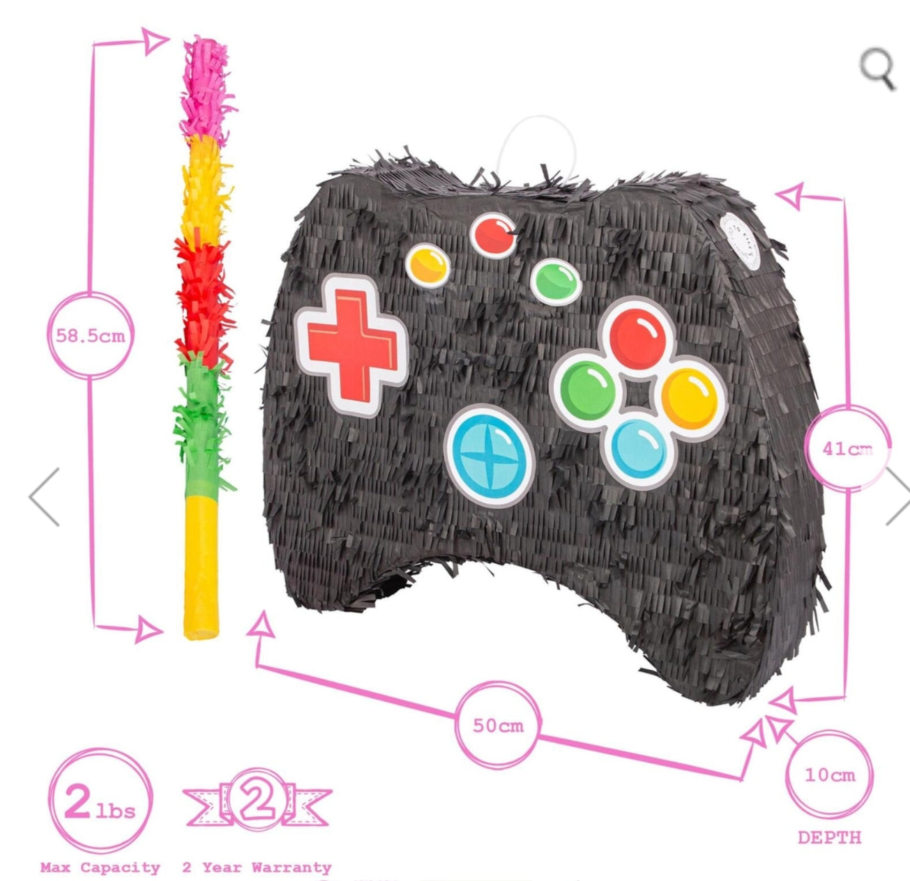 Game Controller Pinata Set with Stick Blindfold
