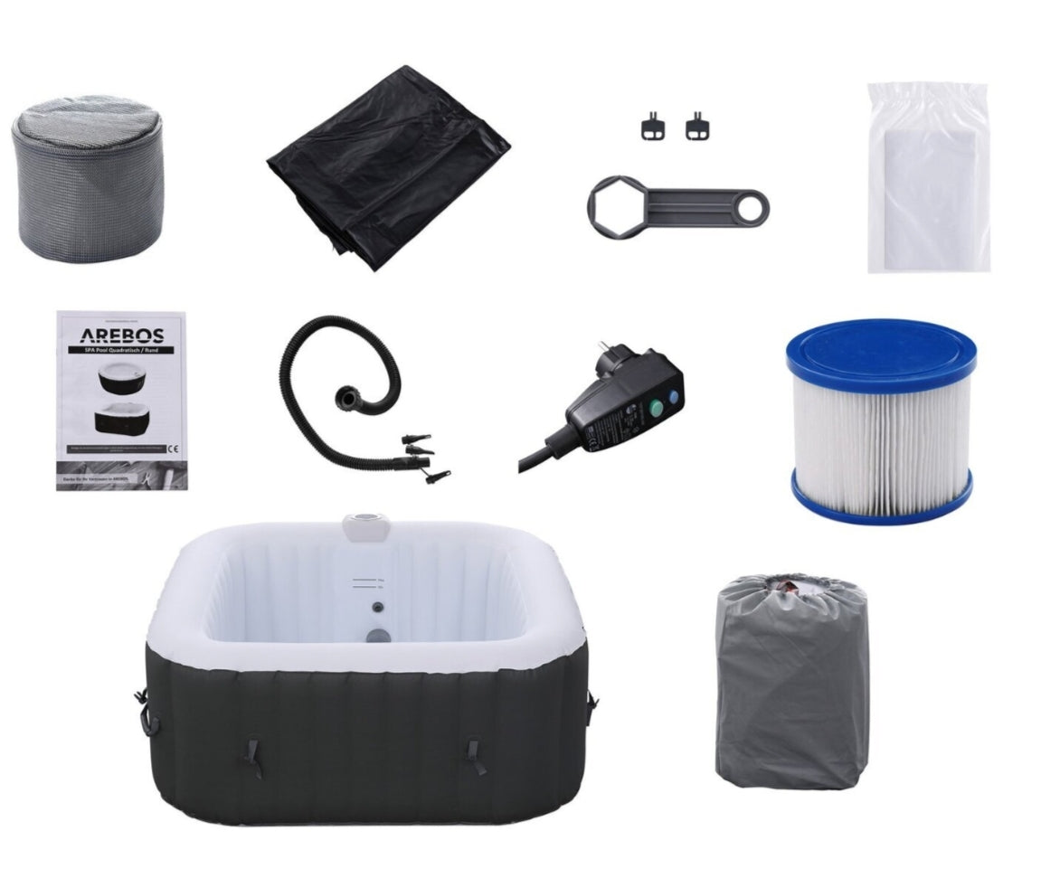 In-Outdoor Whirlpool Square Spa Pool Hot Tub Inflatable