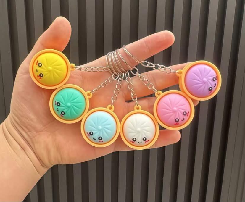 2 x Dumpling Keychain Set, Cute Dumplings Keyring Bulk Pack,