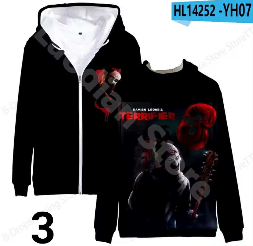 Horror Movie Terrifier 3 3d Print Hoodie