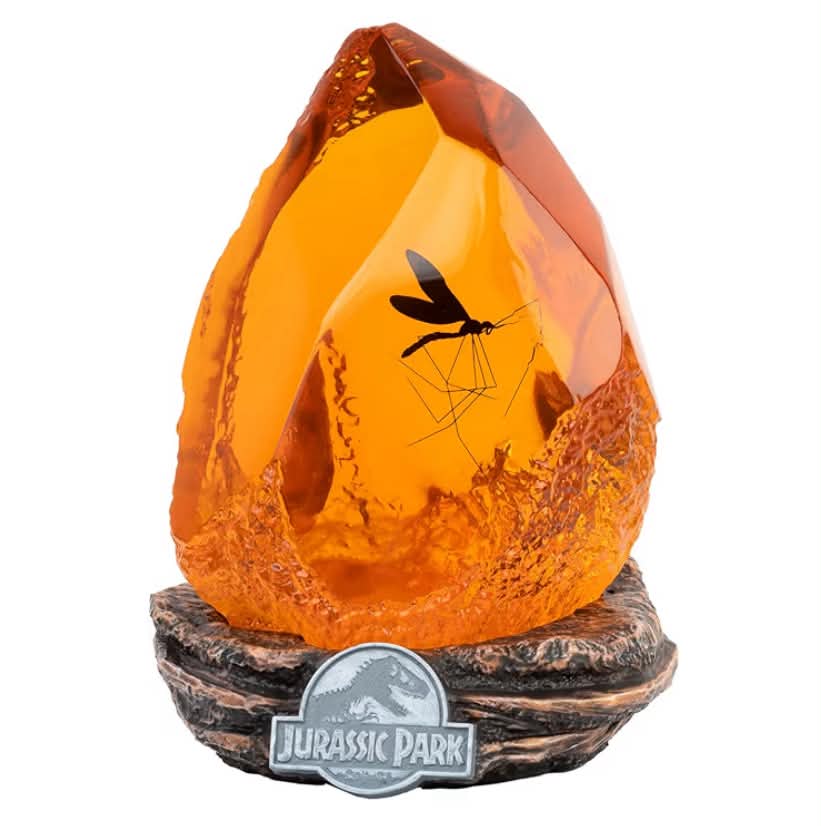 Grupo Erik Battery Lamp - Jurassic Park Merchandise Desk Lamp Table, Mood Light, Gaming Light Mosquito in Amber Figure, Jurassic World Rebirth Gifts, Cool Room Decor
