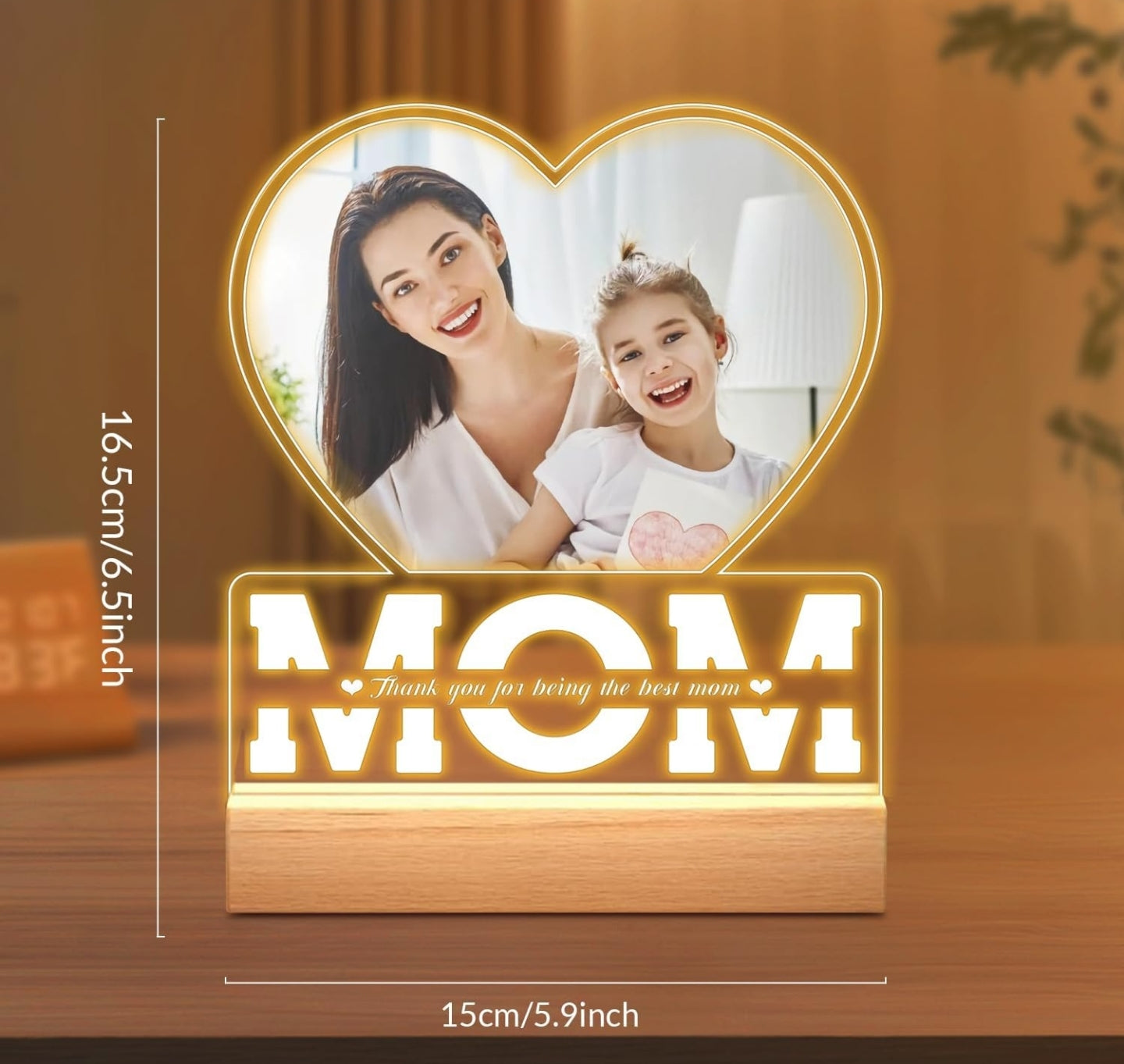 Personalised Photo Gifts for Dad or Mom Custom Picture Frames with Night Light