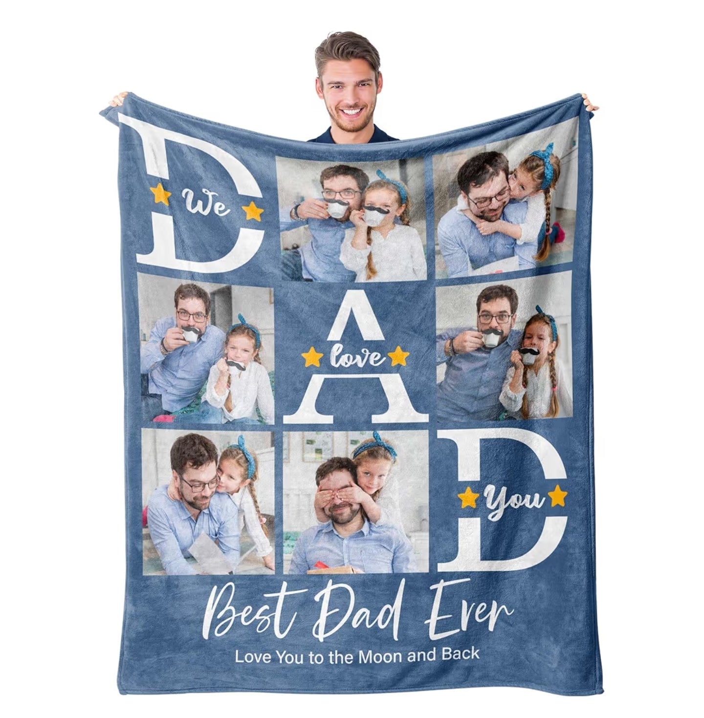 Dad Gifts Personalised Blanket Photo and Text Custom