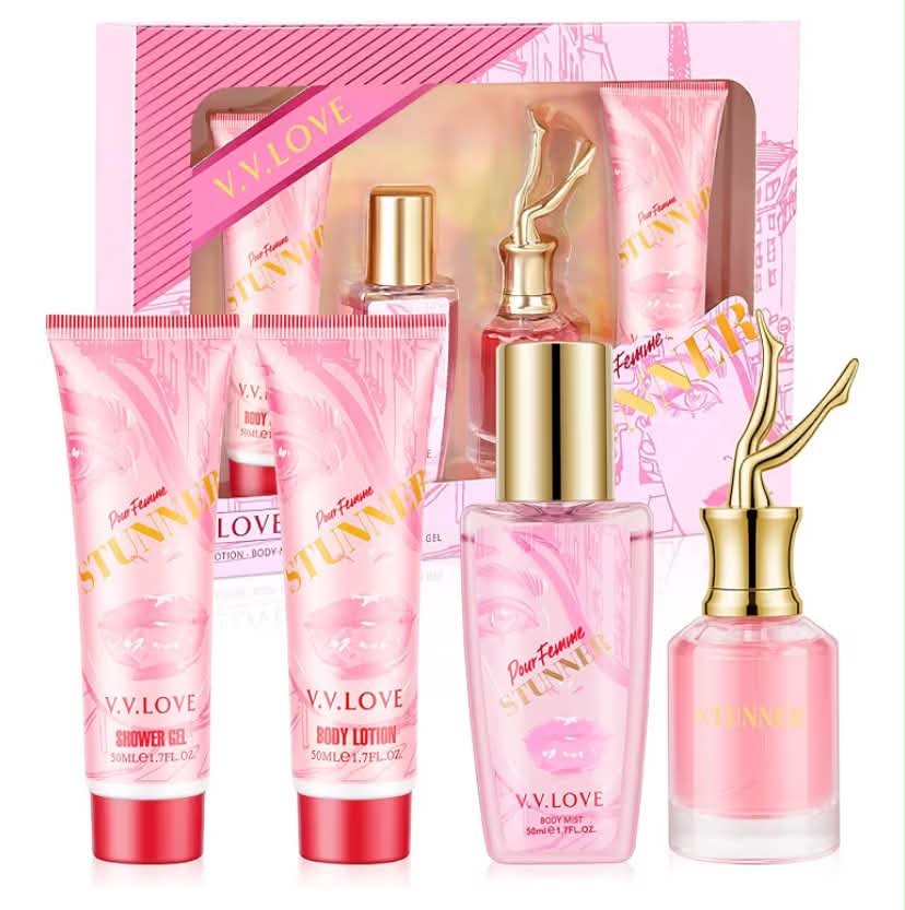 Women's Perfume Gift Set,Travel Size Perfume Set with Perfume,Body Mist,Body Lotion & Shower Gel,Portable Fragrance Gift Sets for Her,Skin