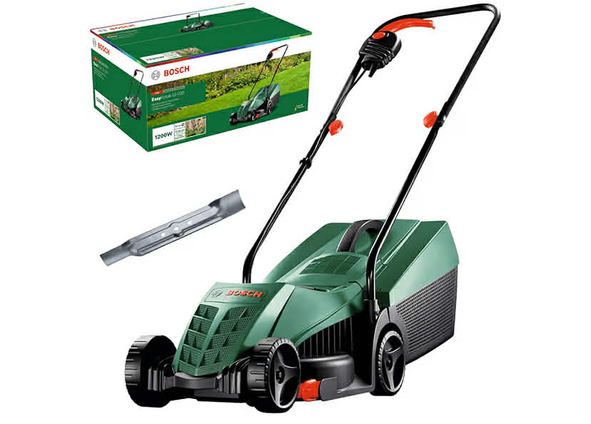 Corded Lawnmower EasyRotak 32-220 (1200 W Motor Power, Cutting Width: 32 cm, 31-Litre Grass Box, Extra 32cm Sharp Blade, Suitable for Quick and Easy Mowing with Tidy Edges)