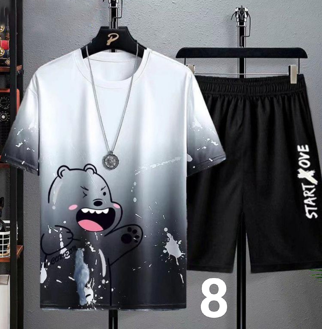 Summer Quick-Dry Ice Silk Short-Sleeve T-Shirt and Shorts Set - Trendy, Loose Casual Sportswear.