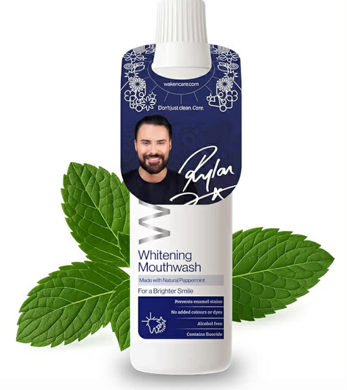 Waken Whitening Mouthwash, clinically Tested whitening Formula for a Brighter Smile, Prevents Enamel Stains,