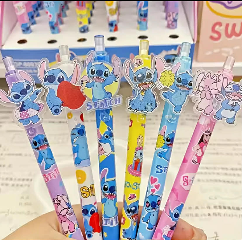6pcs/set Disney Stitch gel pen animation Stitch 0.5 black stationery