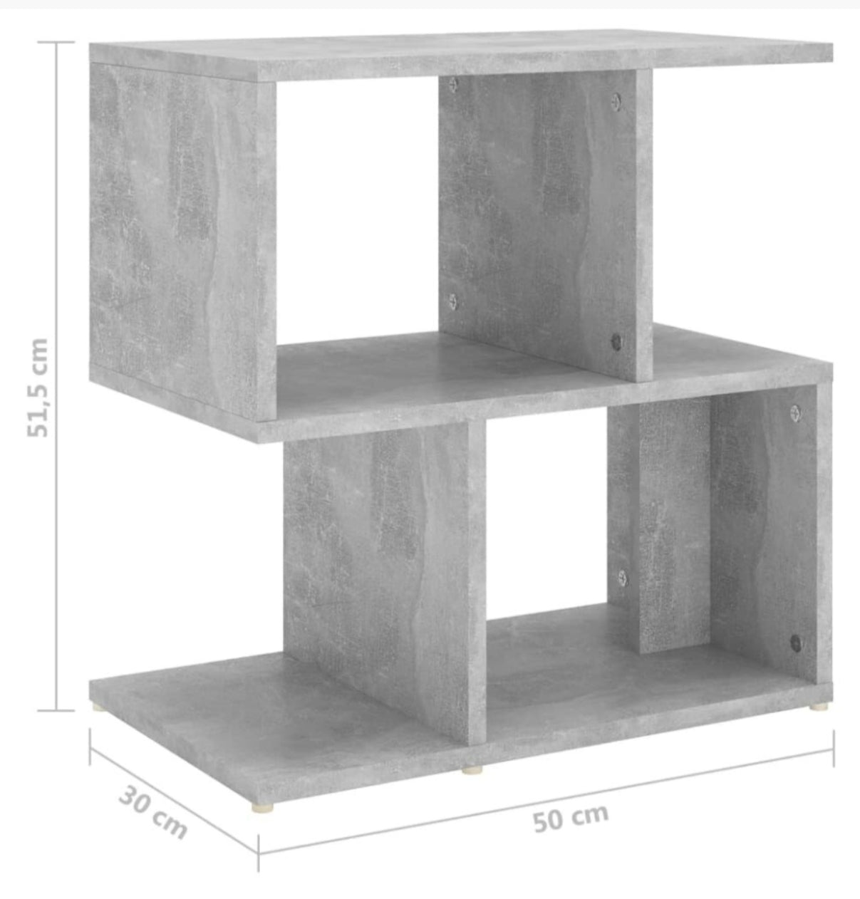 vidaXL Bedside Cabinet Concrete Grey Engineered Wood Furniture Side Table