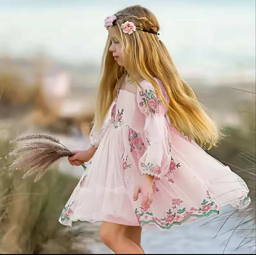 Elegant Mesh Girls Dress