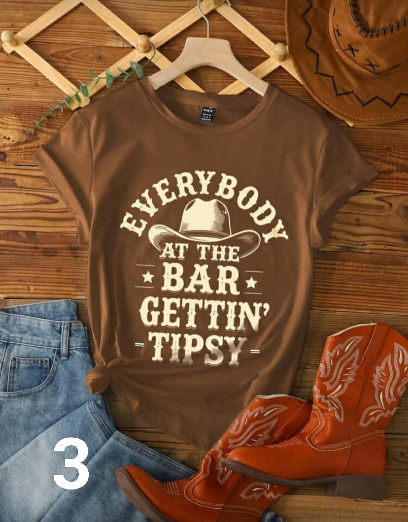Western Themed Slogan Round Neck Short Sleeve Plus Size T-Shirt