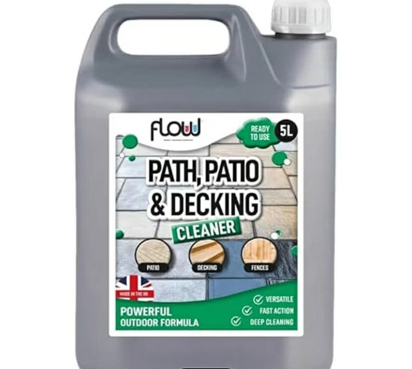 5L Path, Patio and Decking Cleaner - High Strength Powerful Outdoor Cleaner for Driveways, Brick Wall - Pressure Washer Detergent Green Algae and Mould Remover