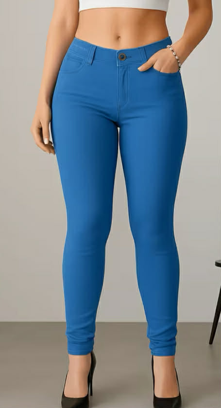 Women’s High Waisted Stretch Jeans LOOK Jeggings Slim Fit Skinny Denim Trousers Comfortable Soft Pull-On Elastic Waist Pants Shaping Body Contour Fit Casual Everyday Ladies Jeggings Lightweight Breathable Stretchy