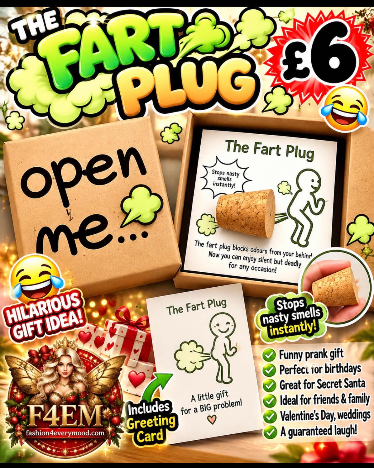 😂 THE FART PLUG – THE ULTIMATE JOKE GIFT! 😂💨
🤣 Got someone in your life who’s full of hot air?