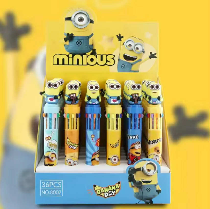 6pcs Minioned Anime10-Color Ballpoint Pen