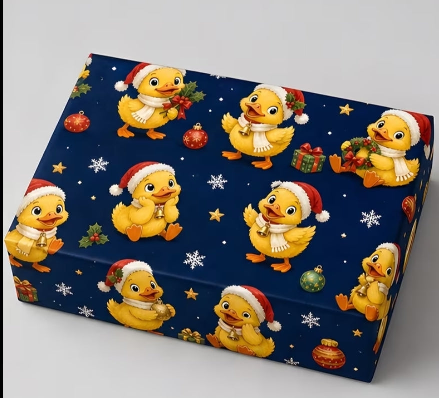 1 Roll Roll Christmas Duck Wrapping Paper Suitable for Gift Wrap, & Vibrant Colors with Duck Pattern,