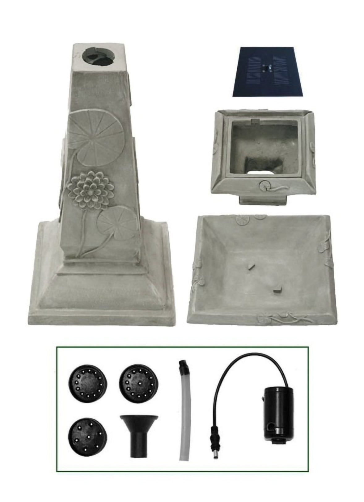 Spring Lily Solar Bird Bath Water Feature with Lights