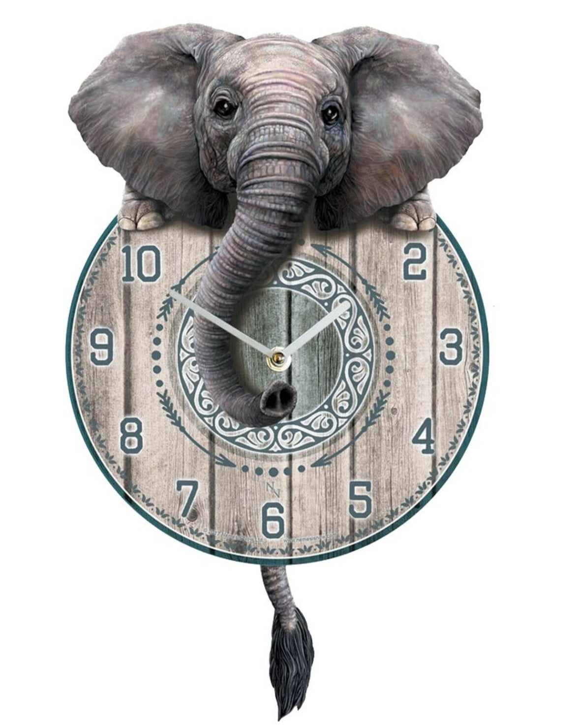 Trunkin' Tickin' Elephant Pendulum Wall Clock