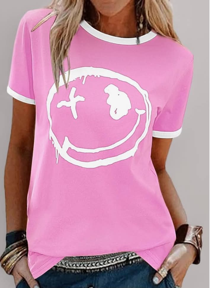 Women's T-Shirts Crew Neck Ladies Short Sleeve T Shirts Summer Tops Graphic Printed Tee Casual Cotton T-shirts