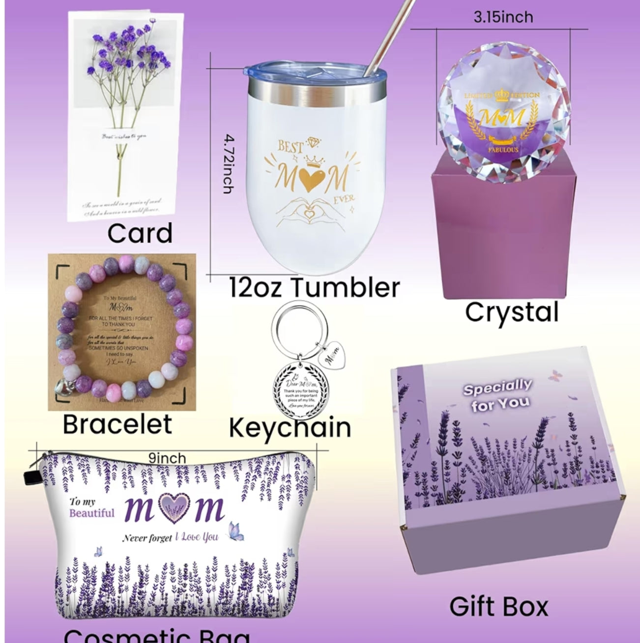 Trcousoa Gifts for Mum, Mum Birthday Gifts, Mothers Day Gift, Christmas Mom Birthday Present Hamper Purple