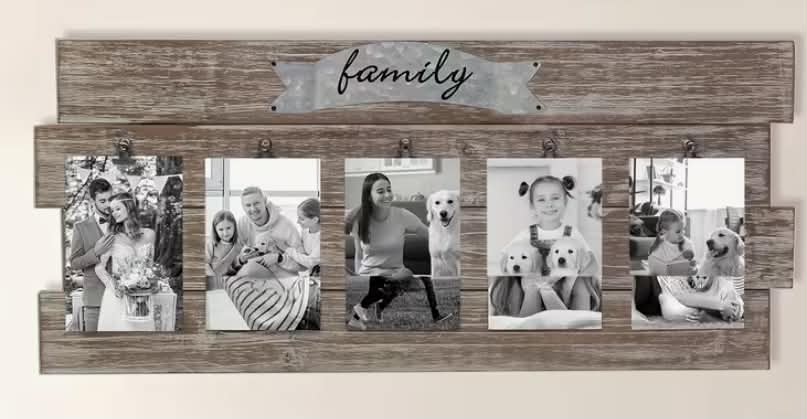 Wooden Photo Frame Picture Display Stand Home Decor Wall Hanging Gift