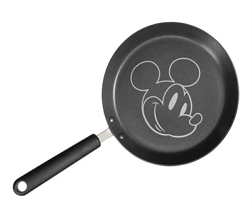 Disney Induction Pancake Pan: 24cm Non Stick Pancake Pan with Mickey Inspired Design, Dishwasher Safe, Grey