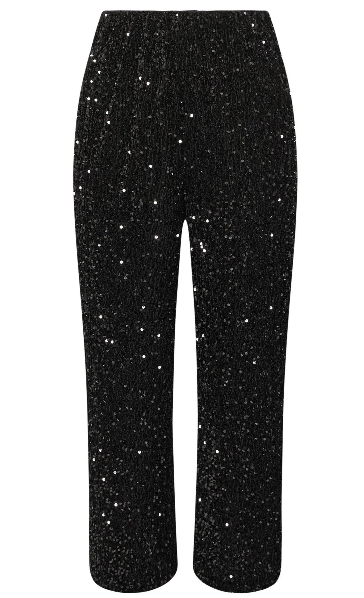 Curve Black Sequin Wide Leg Trousers