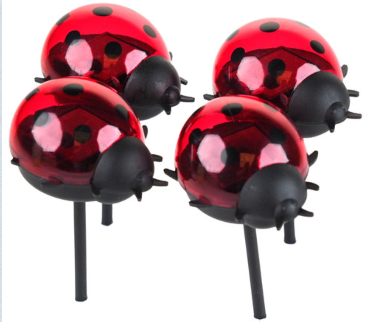 Ladybird Garden Solar Lights On Stake - Ideal For pots or pathway - Set of 4